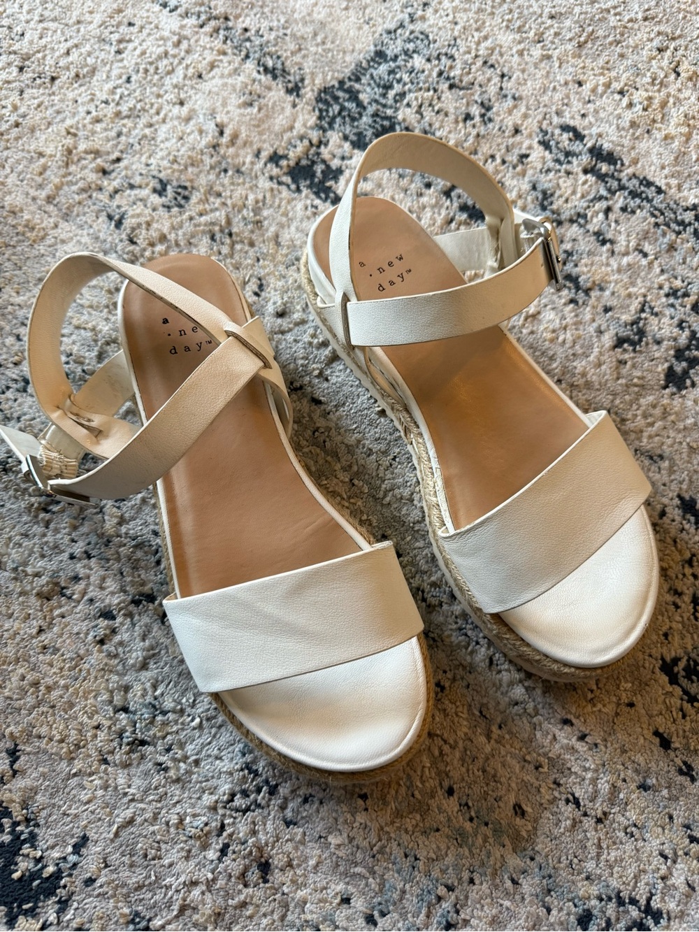 a new day white Sandals
